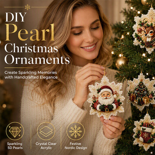 🎄 50% OFF! ✨ Christmas DIY Painting Hanging Ornaments Set – 5D Pearl Diamond Kit, High-Transparency Acrylic & Multidimensional Shine – Festive Decor for Tree, Window & Doorway 🎨