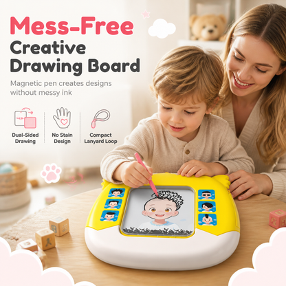 🎨 50% OFF! ✨ Kids Magnetic Bead Drawing Board – Mess-Free Stylus Play, Fun Curly Hairstyle Design & Reverse Bead Mode – Portable Educational Creativity for Little Artists ✨