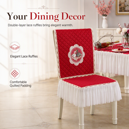 ⏳ 50% OFF! ✨ Modern Minimalist Dining Tablecloth & Chair Cover Set – Thick Quilted Padding, Nordic Swan Embroidery & Diamond Quilting – Elegant Protection for Daily Dining 🪑🦢