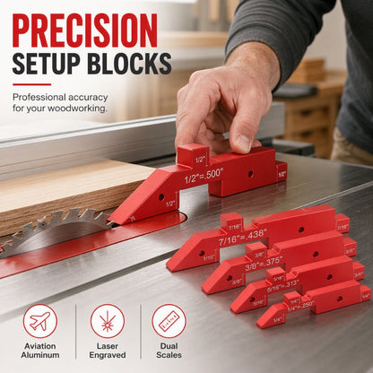 🪵 Woodworking Setup Blocks – Aluminum, high precision & quick calibration ✨
