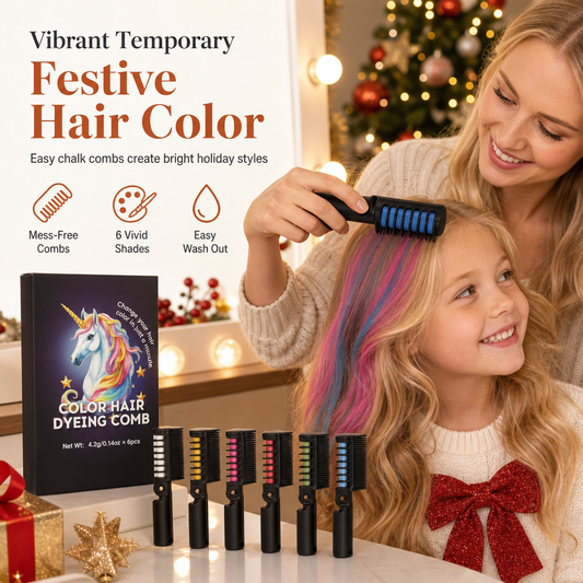 🎨 50% OFF! ✨ 6-Pack Disposable Hair Dye Combs Set – Temporary Chalk Color, Washable Formula & Foldable ABS Design – Instant Festive Hair for Any Celebration 🎉