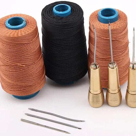 🧵 50% OFF! ✨ 5PCS Leather Sewing Awl Kit – High-Strength Steel & Copper Handle, 4 Interchangeable Needles & Waxed Thread – Professional Stitching for Leather, Canvas & DIY 🪡