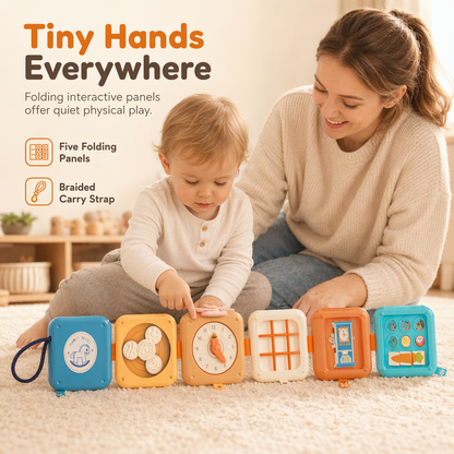 🧸 50% OFF! ✨ Sensory Busy Ball Stacking Toy – 5 Multi-Sided Activity Panels, Press Buttons & Slide Gears, Smooth Rounded Edges – Portable Fun for Travel & Play 🎈