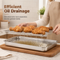 🍰 50% OFF! ✨ Rectangular Stainless Steel Baking Tray with Wire Cooling Rack – Efficient Oil Drainage, Crispy Air-Circulation Results & Warp-Resistant Steel – Multi-Purpose Oven Essential 🥓
