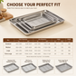 🍰 50% OFF! ✨ Rectangular Stainless Steel Baking Tray with Wire Cooling Rack – Efficient Oil Drainage, Crispy Air-Circulation Results & Warp-Resistant Steel – Multi-Purpose Oven Essential 🥓