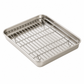 🍰 50% OFF! ✨ Rectangular Stainless Steel Baking Tray with Wire Cooling Rack – Efficient Oil Drainage, Crispy Air-Circulation Results & Warp-Resistant Steel – Multi-Purpose Oven Essential 🥓