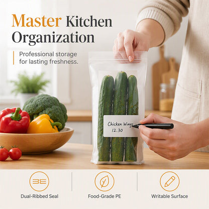 🔐 50% OFF! ✨ Transparent Food-Grade Reinforced Double-Seal Bags – Absolute Leak Protection, Extended Freshness & Ultra-Durable PE – Master Kitchen Organization in 7 Sizes 🧊
