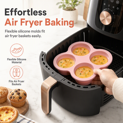 🧁 50% OFF! ✨ 3-Cavity 4-Inch Silicone Cake Mold – Instant Out Release, Heat-Resistant Flexible Design & One-Piece Durable Build – Perfect for Rainbow Cake, Pizza & Air Fryer Baking 🍕