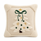 🌸 BUY 1 GET 1 FREE! ✨ Embroidered Christmas Tree Throw Pillow Cover 45×45cm – Multi-Layer Festive Embroidery, Velvet Plush Border & Hidden Zipper – Cozy Holiday Charm for Sofa & Bed 🎄
