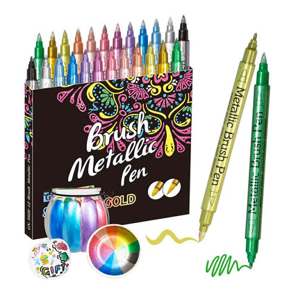 🖌️ 50% OFF! ✨ Vibrant Colors Metallic Marker Pens Set – Rich Metallic Shimmer, Smooth Ink Flow & Smudge-Resistant Finish – 12/24 Colors for Journaling, Cards & DIY Crafts 🎨
