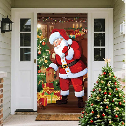 🎄 50% OFF! ✨ Christmas Door Cover for Instant Holiday Decor – Vibrant Santa & Snowman Designs, Fade-Resistant Premium Polyester & Easy Hang – Festive Cheer for Doors, Walls & Backdrops 🎅