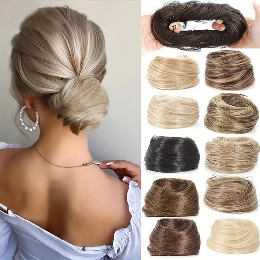 💇‍♀️ 50% OFF! ✨ Messy Bun Hair Scrunchie for Women – Natural-Looking Synthetic Fiber, Highly Elastic Band & Lightweight 27g – Effortless Voluminous Bun in Seconds 🎀