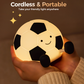 ⚽ Silicone Soccer Night Light: Tap Control, 3 Brightness, Auto-Off Timer, 1200mAh, Rechargeable