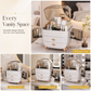 💄 50% OFF! ✨ Large Capacity Dustproof Makeup Organizer – Smooth Two-Way Opening Dome, Multi-Tier Moisture-Proof Drawers & Sturdy ABS – Keep Cosmetics Clean on Any Vanity 🧴