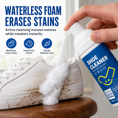 👟 50% OFF! ✨ Waterless Shoe Cleaning Mousse – High-Density Active Foam Lifts Stains, pH-Neutral Gentle Formula & Portable Design – Spotless Shoes Anytime, Anywhere for All Materials 🧼