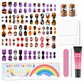💅 50% OFF! ✨ Kids Handmade Press-On Nails Set – 144 Pieces Almond Shape Cartoon False Nail Tips, Safe Peel-and-Stick Adhesive & Durable Flexible ABS – Salon-Grade Fun for Little Hands 🎀