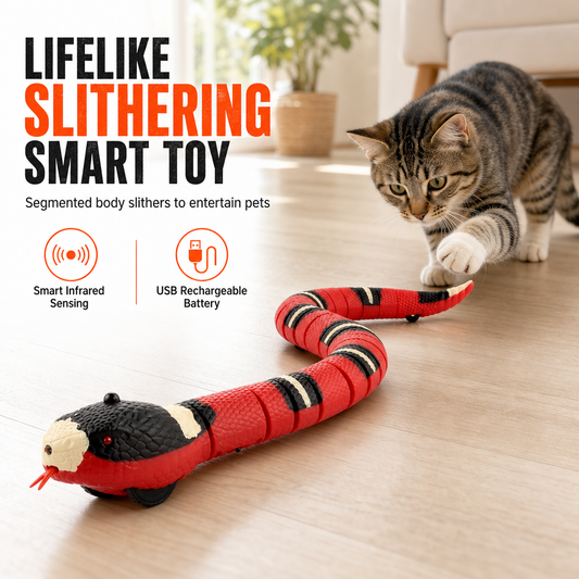 🐍 50% OFF! ✨ Smart Sensing Electric Snake Toy – Infrared Obstacle Avoidance, Lifelike S-Shape Slithering & Robust Segmented ABS – Interactive Prank Fun for Kids & Pets 🎉