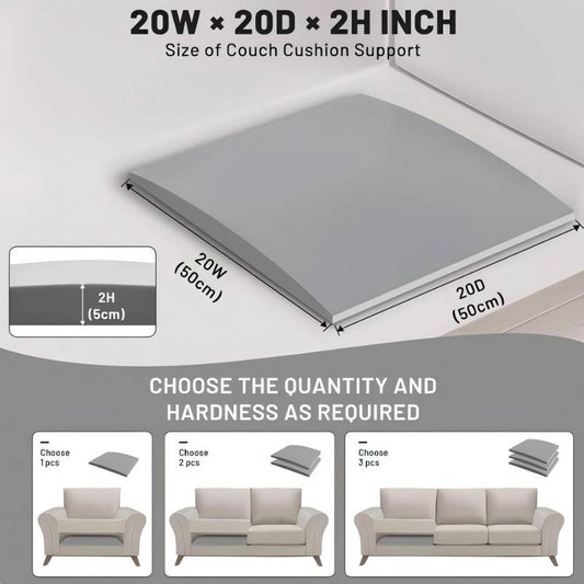 🛋️ 50% OFF! ✨ High-Density 40D Foam Couch Cushion Support – Instant Sagging Restoration with Arched Ergonomic Weight-Dispersing Design, Cuttable & Trimmable Custom Fit – 50×50×5cm Slate Gray for Armchairs Recliners Loveseats & Sofas 🪑