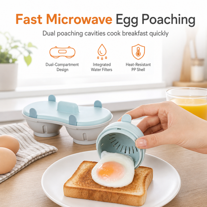 🥚 50% OFF! ✨ Microwave Egg Steamer – Double Compartment Cooks 2 Eggs at Once, Mess-Free Quick Drainage & Fully Detachable 3-Piece Build – Fast & Easy Morning Eggs in Minutes 🍳