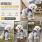 🐕 Water-Resistant Full-Coverage Dog Raincoat – 4-Leg Design Covers Belly & Legs, Sporty Color-Block Style with Elastic Cuffs & Utility Pocket – Lightweight Wind-Blocking Outdoor Walk Essential (S-2XL, 3 Colors) 🌧️