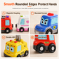 🚗 50% OFF! ✨ 4-Piece Magnetic Electric Toy Car Set – Crawling Motor with Sound & Lights, Magnetic Bumpers Connect Trains & Nesting Slots Build Balance – Safe Rounded Edges for Babies & Toddlers 🧸