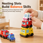 🚗 50% OFF! ✨ 4-Piece Magnetic Electric Toy Car Set – Crawling Motor with Sound & Lights, Magnetic Bumpers Connect Trains & Nesting Slots Build Balance – Safe Rounded Edges for Babies & Toddlers 🧸