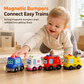 🚗 50% OFF! ✨ 4-Piece Magnetic Electric Toy Car Set – Crawling Motor with Sound & Lights, Magnetic Bumpers Connect Trains & Nesting Slots Build Balance – Safe Rounded Edges for Babies & Toddlers 🧸