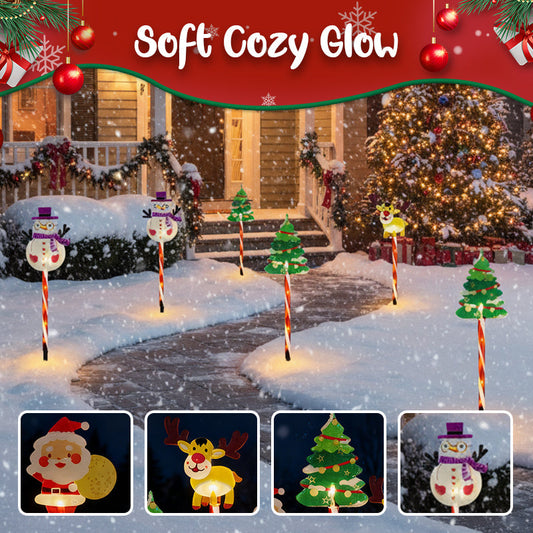 📢 50% OFF! ⏰ Warm Glow Festive Garden Stake Lights – Solar & Battery Power Options with IP65 Waterproof Rating, Effortless No-Tool Stake Installation & Soft Cozy Holiday Glow – Santa Reindeer Snowflake & Christmas Tree Designs 🎄✨