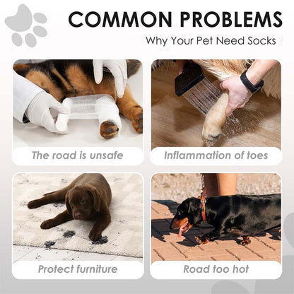 🔥 50% OFF! ✨ Adjustable Dog Boots with Straps – All-Season Paw Protection, Night-Vision Reflective Strips & Dual Sole Options – Secure Fit for Rough Terrain, Hot Pavement & Snow 🐾