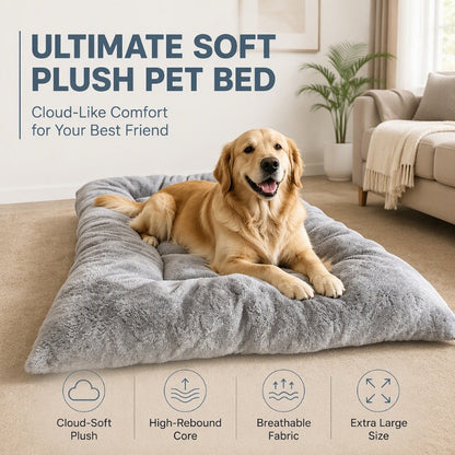 🐶 50% OFF! ✨ Orthopedic Pet Bed Mat – Ultra-Soft Plush Fabric, High-Rebound PP Cotton & Reinforced Stitching – Breathable Skin-Friendly Support for Large Breeds, Portable for Any Space 🛏️