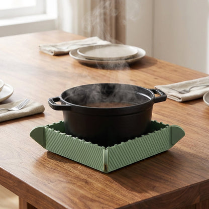 Sottopentola Magnetico in Silicone 🍳🧲 | Da Tappetino Piatto a Piccolo Vassoio Pieghevole | Per Pentole e Oggetti da Cucina