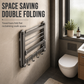 🚿 50% OFF! ✨ No Drill Double Folding Bathroom Towel Rack – Space-Saving Dual Foldable Shelves, Instant Vacuum Suction Lock & Rustproof Space Aluminum – Heavy-Duty Carbon Steel Frame with Hooks for Mess-Free Walls 🧺