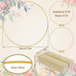 🌸 50% OFF! ✨ Gold-Tone Decorative Hoop with Wooden Stand – Customizable Table Centerpiece with LED String, Reusable Design for Flowers, Ribbon & Greenery – Elegant Iron & Pine Wood Craft for Events & Everyday Decor 🎀
