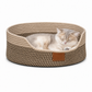 🐱 50% OFF! ✨ Integrated Cat Bed & Scratching Board – Cozy Braided Cotton Walls with Shape Retention, Plush Removable Cushion & Durable Scratch-Resistant Design – Handwoven Stitching with Leather Accents for Indoor Cats 🛏️