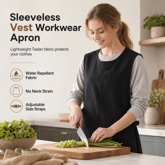 ⏳🔥 LIMITED-TIME 50% OFF! ⏰ Water-Resistant Kitchen Vest Apron – Sleeveless Shoulder-Supported Taslan Workwear with Divided Utility Pockets & Adjustable Side Straps, Front Coverage for Catering Kitchen & Service Tasks – 5 Colors 🧑‍🍳