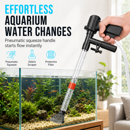 🐠 50% OFF! ✨ Pneumatic Aquarium Gravel Cleaner & Fish Tank Water Changer Set – Semi-Automatic Hand Siphon Pump & Sand Washer Pipe 🌊