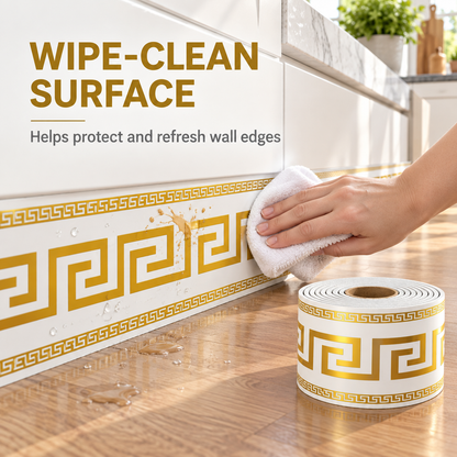 🏡 PROMO FLASH : 50% DE RÉDUCTION ! Bordure Mural Adhésive 3D pour Plinthes et Moulures – Imperméable, Flexible, Rouleau 10×500 cm, Motif Relief Géométrique for une Déco Élégante en Quelques Minutes ✨