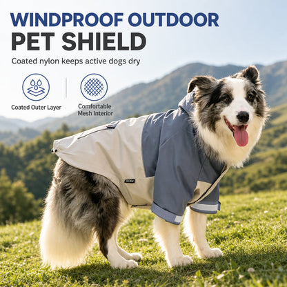 ☔ 50% OFF! ✨ Waterproof Colorblock Dog Raincoat – 3-Layer WeatherProtect Fabric with Windproof Water-Repellent Shell, Breathable Middle Membrane & Soft Lining – Integrated D-Ring Leash Attachment + Snap-Close Pocket – Sizes L-5XL 🐕