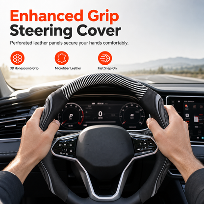 Universal Carbon Fibre Steering Wheel Cover – Refresh Your Daily Drive ✨