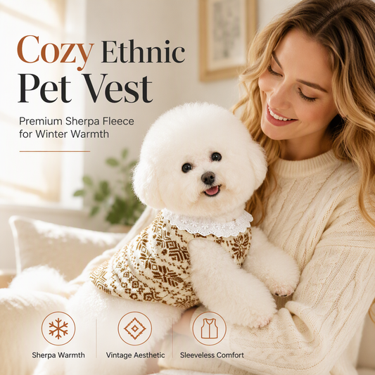 ⏳ LIMITED-TIME 50% OFF ⏰ Autumn Winter Thick High-Neck Pet Sweater – Cosy Insulating Cotton Fleece Vest with Integrated Back Strap Leash Ring, Ergonomic Snug Fit & Elasticized Belly Cutouts – Sizes XS-2XL for Small Dogs & Cats 🐶🐱✨
