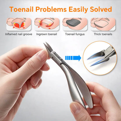 🦶 50% OFF! ✨ Medical-Grade Stainless Steel Ingrown Toenail Clipper Set – Eagle-Beak Olecranon Curved Blade for Deep Corners, Double-Ended Nail Lifter & Protective Travel Tin – Surgical-Grade Tempered Steel Painless Trimming for Thick & Ingrown Nails ✂️
