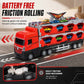 ⏳ TIME-LIMITED SPECIAL ⏰ Kids Transforming Storage Carrier Truck Toy – 207cm Folding Catapult Race Track with Sound Effects, Button-Trigger Launcher & Mini Alloy Construction Vehicles – Rugged ABS Battery-Free Friction Rolling for Boys 🚚