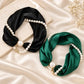 📿 50% OFF! 🧣 Pearl Scarf Necklace – Timeless Elegance with Adjustable Bow Design, Piercing-Free Jewellery, Versatile Style for Daily Wear & Special Occasions – Classic Pearl Accent 🤍