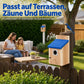 🐦 50% OFF! ✨ Weatherproof Wooden Outdoor Bird House – Solid Thickened Natural Timber with Sky Blue Slanted Roof, Predator-Safe Metal Reinforced Entry Guard & Round Resting Perch – 15×15×22cm for Bluebirds Wrens Finches & Songbirds 🏡