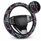 Universal 38cm Ringless Silk Steering Wheel Cover – Printed & Breathable for All Seasons
