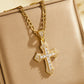 ✝️ PROMO FLASH : 50% DE RÉDUCTION ! Collier Pendentif Croix Hip Hop Double Couche avec Chaîne Figaro – Strass Baguette & Zirconia Facetté, Placage 18K Haute Résistance for un Style Streetwear Bold et Éclatant ✨