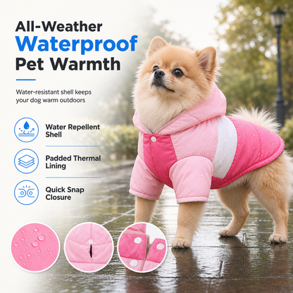 🐶 50% OFF! ✨ Waterproof Warm Winter Dog Coat with Hood & Leash D-Ring – 100% Waterproof Snow-Proof Shell, Dense Thermal Polyfiber Insulation, Wind-Blocking Hood & Machine Washable – 3 Colors 5 Sizes XS-XL 🐾