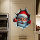 🎅 50% OFF! ✨ 3D Bursting Santa Holiday Wall Sticker Decal – Ultra-Realistic Broken-Brick Optical Illusion, 100% Damage-Free Residue-Free Removal, Instant 30-Second Peel & Stick & Waterproof Eco-PVC – 11.4"×9.8" 🎄