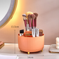 💄 50% OFF! ✨ 360° Rotating 5-Compartment Makeup Brush & Desk Organizer – Whisper-Quiet Bi-Directional Spin Base, 4 Outer Slots + Tall Center Cylinder, Holds 30+ Brushes, Shatter-Proof ABS & Gold Feet – 4 Colors 🖋️