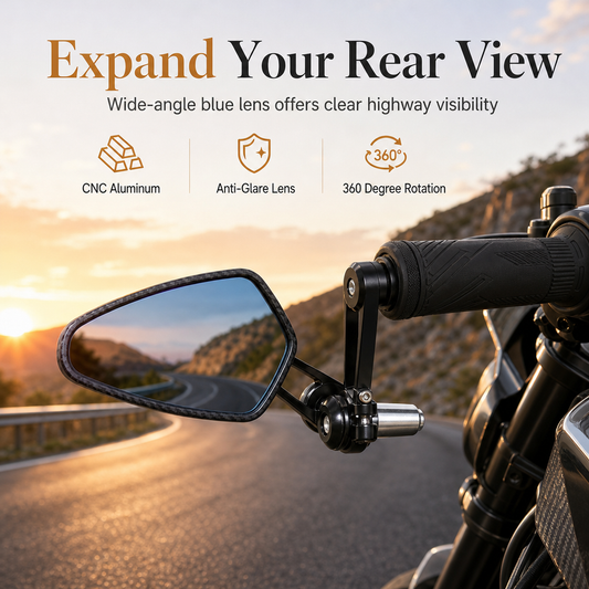 Motorcycle Handlebar End Rear View Mirror Side Mirror Compatible with 150NK 250NK NK400 650NK ST Baboon